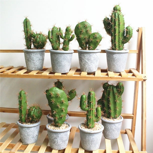 2x Artificial Succulents Plant Garden Miniature Fake Cactus DIY Home Decor B